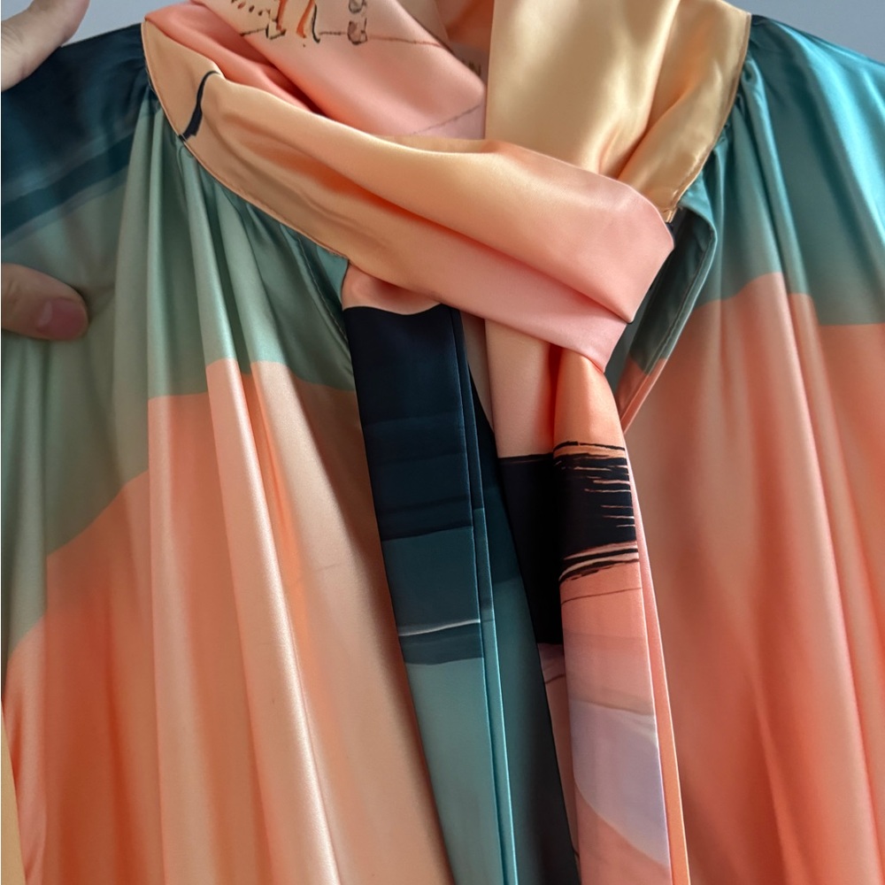 Designer-Style Eden Billow Printed Maxi Dress Gown - Picture 9 of 11